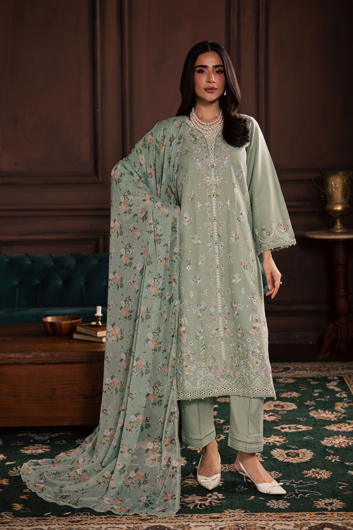 October 3Pc - Embroidered Khaddar Dress