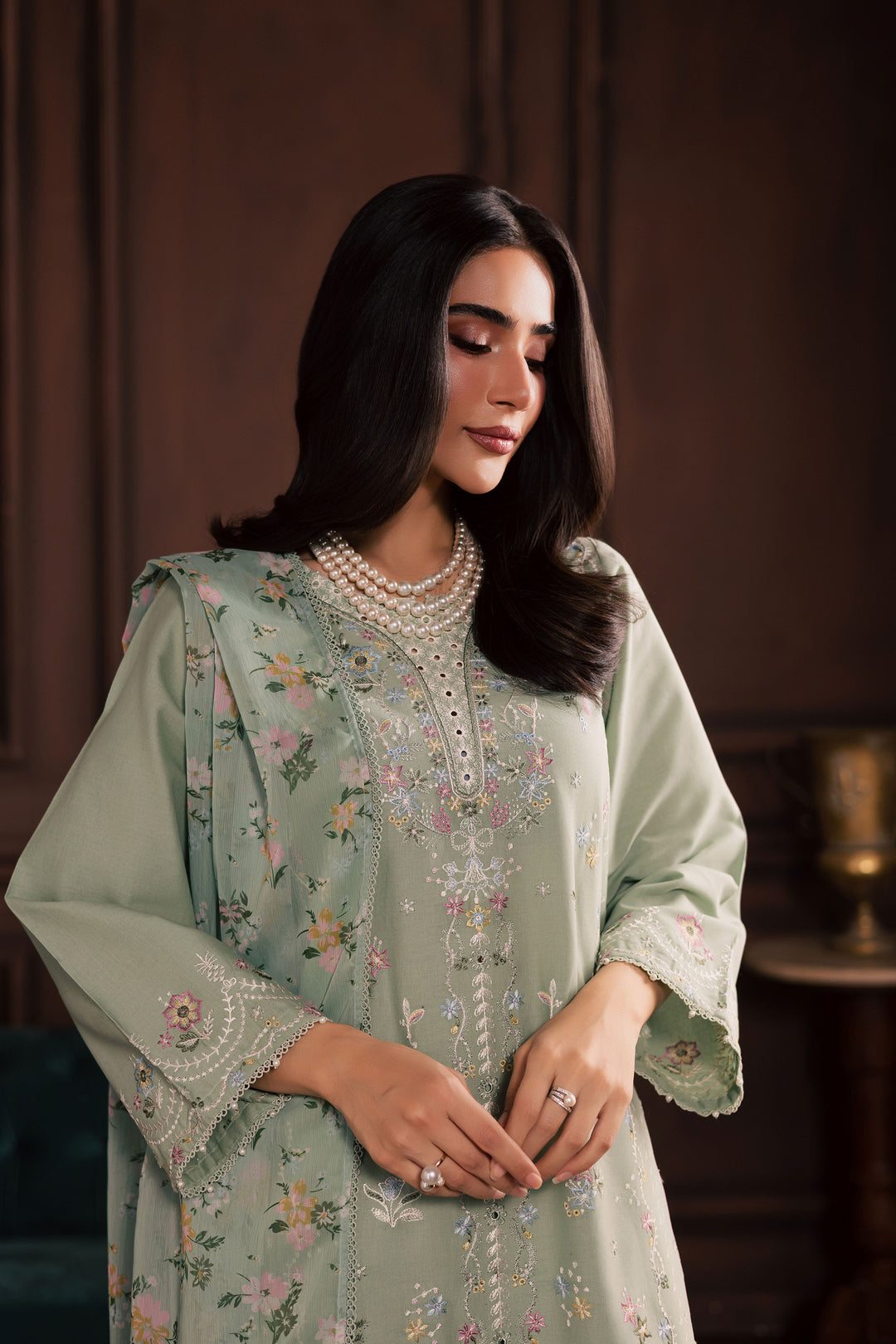 October 3Pc - Embroidered Khaddar Dress