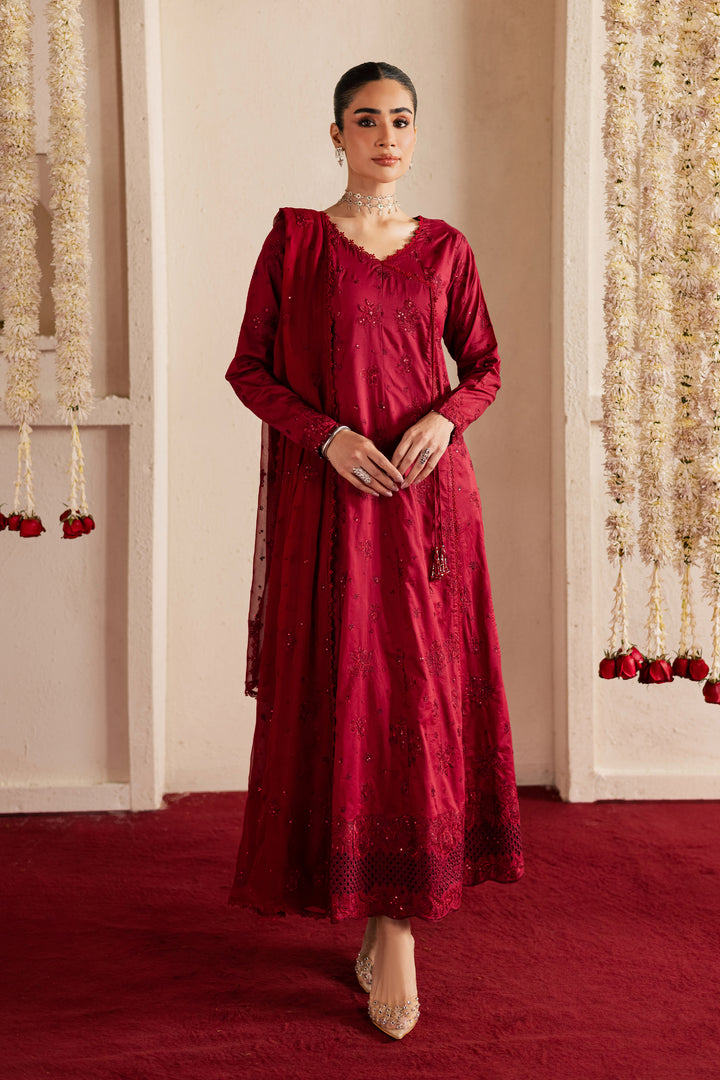 Red Bloom 3Pc - Festive Embroidered Lawn
