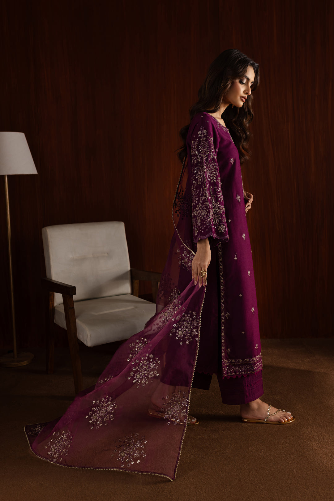 Masooma 3Pc - Embroidered Karandi Dress