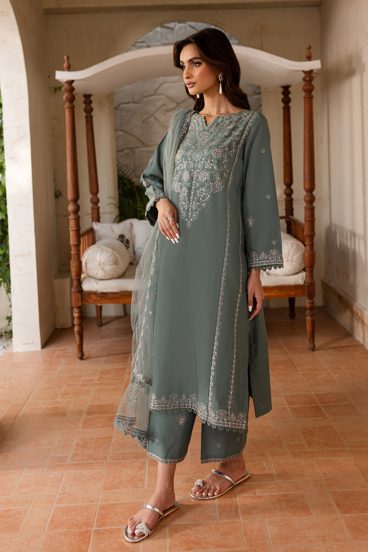 Nooraan 3Pc - Embroidered Khaddar Dress