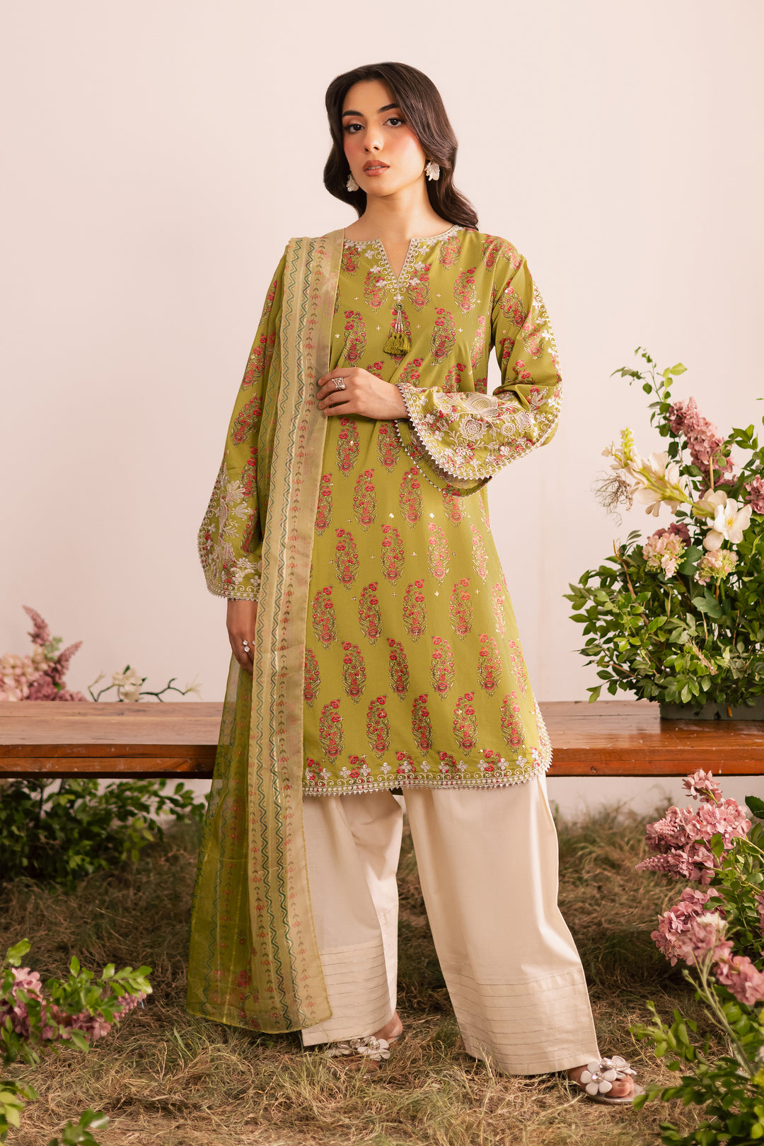 Curtz 3Pc - Printed Lawn Dress