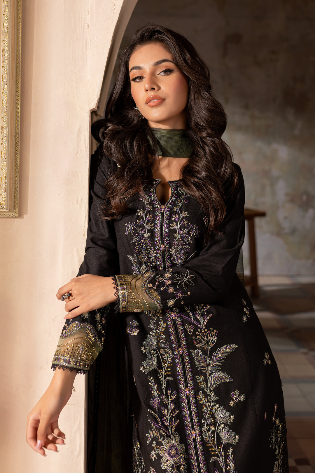 Venecia 3Pc - Embroidered Karandi Dress