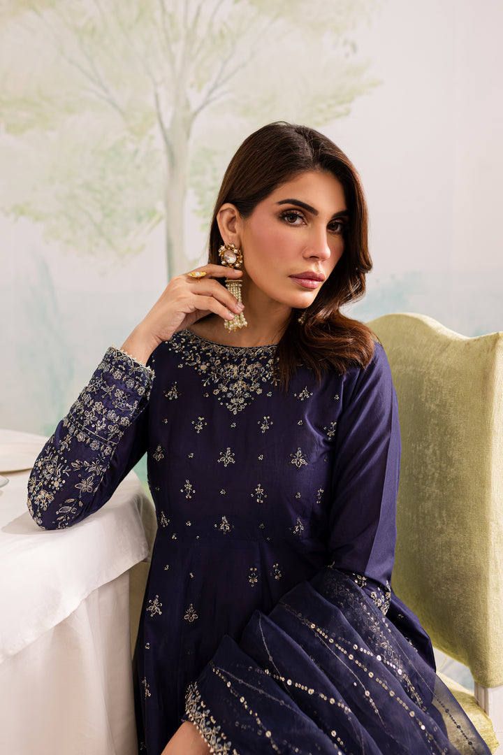 Blue Haze 3Pc - Embroidered Lawn Dress