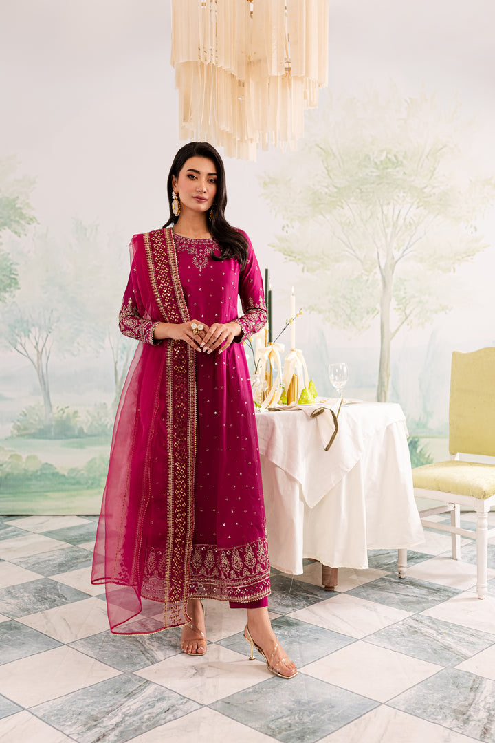 Pink Shine 3Pc - Embroidered Lawn Dress