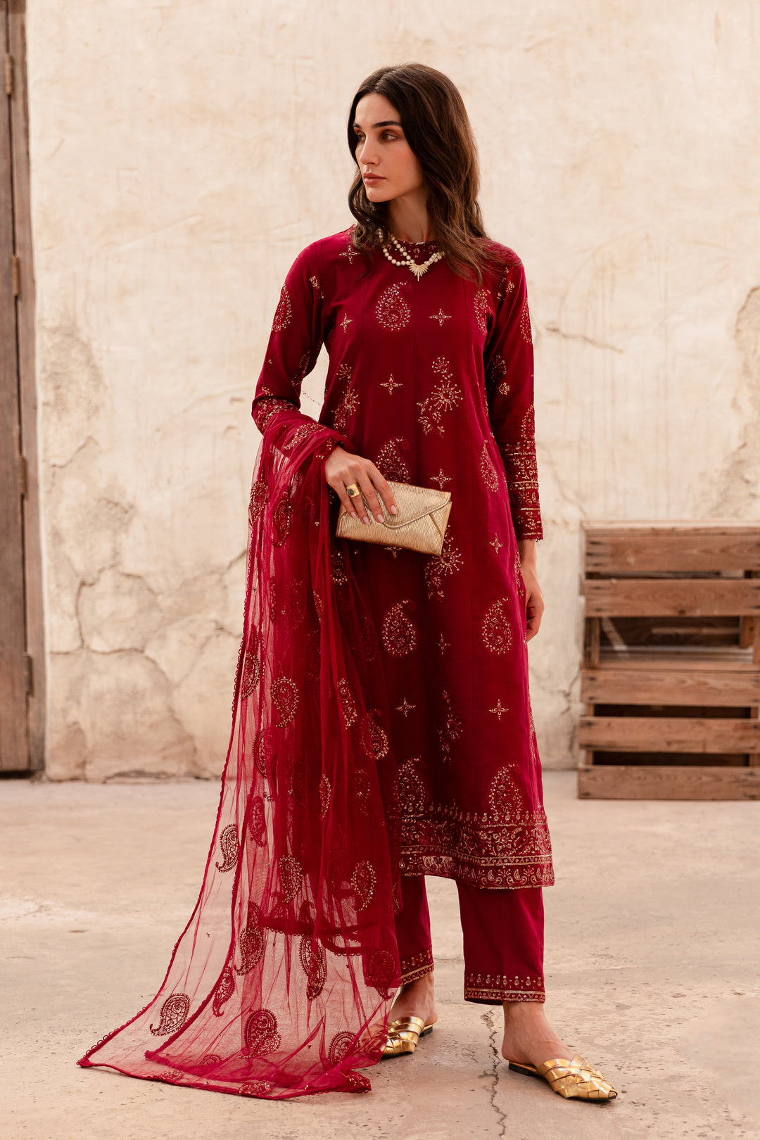 Jasper 2Pc - Embroidered Khaddar Dress