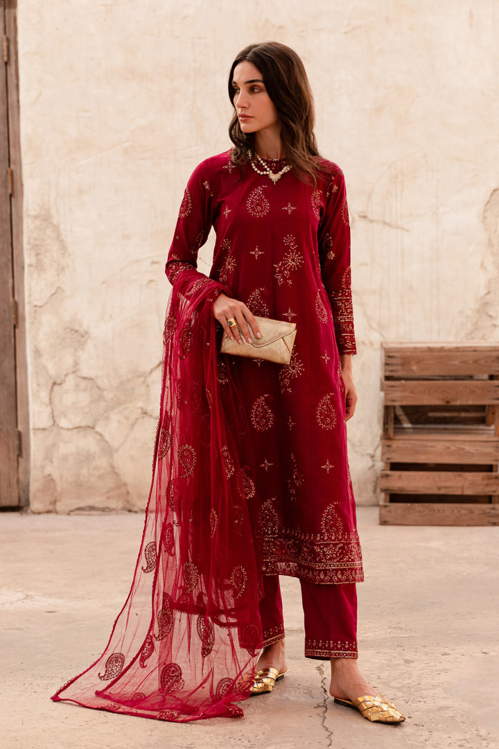 Jasper 2Pc - Embroidered Khaddar Dress