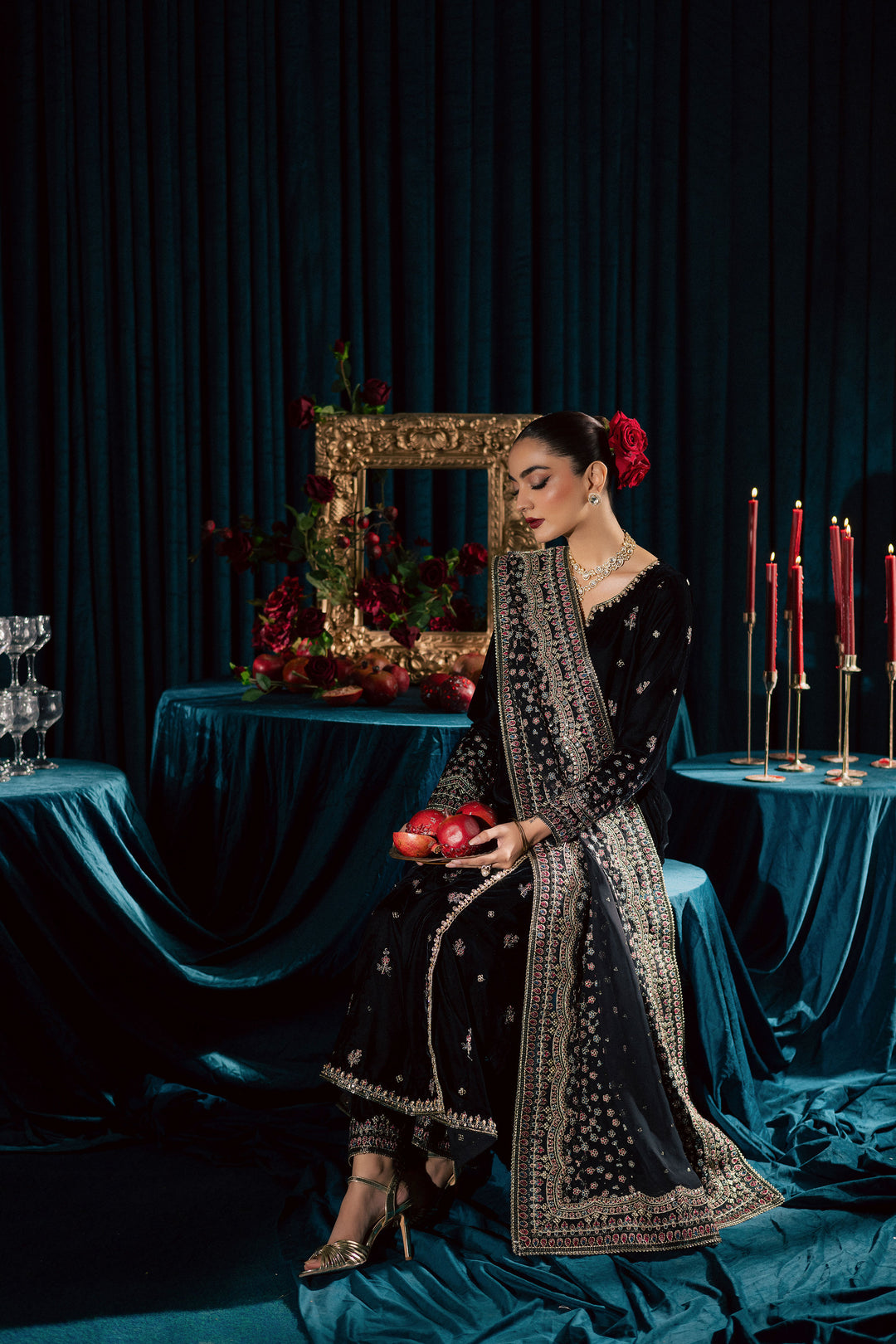 Diamond Black 3Pc - Velvet Formal Dress