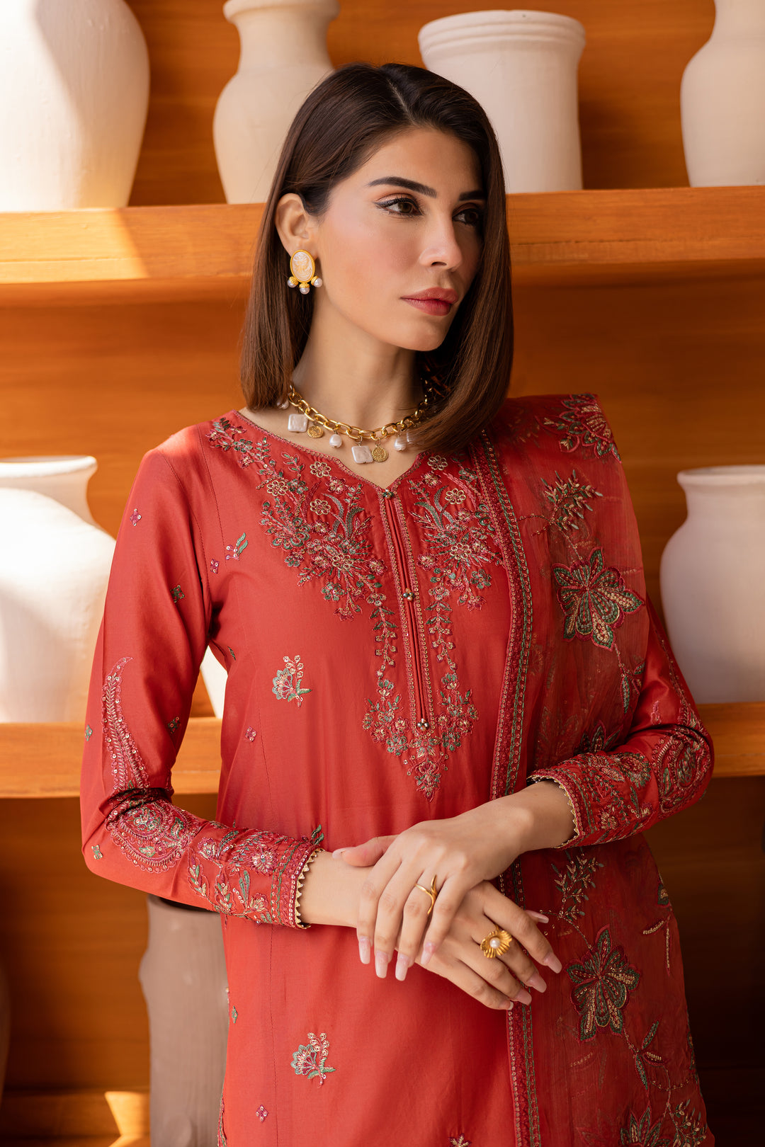 Oran 3Pc - Embroidered Luxe Pret