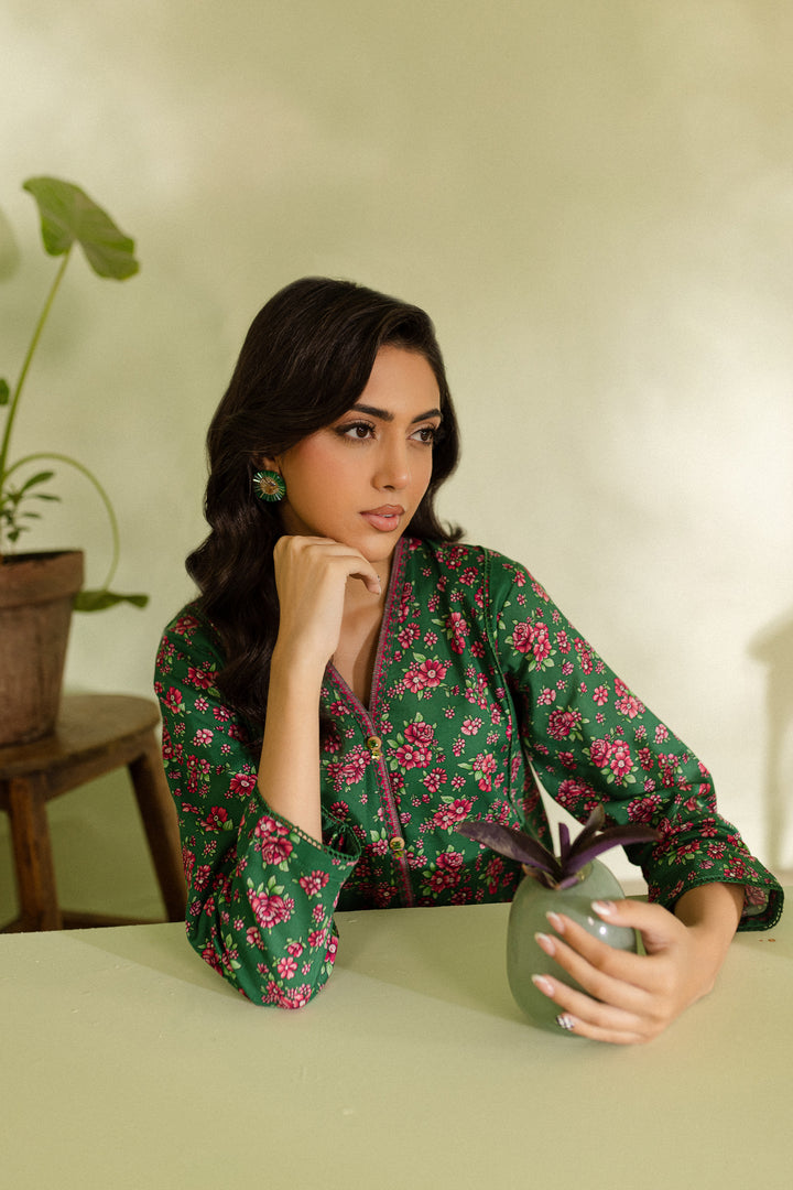 Green Pearl 2pc - Printed Khaddar Dress