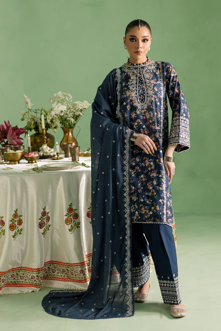 Sirha 3Pc- Printed Lawn Dress With Farshi Shalwar