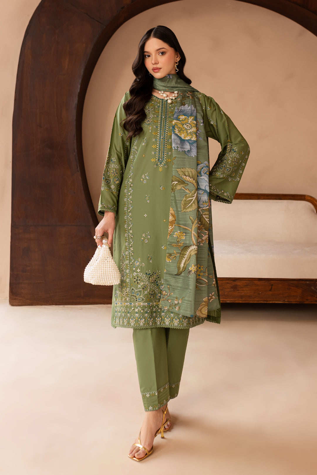 Ireland 3Pc - Embroidered Lawn Dress