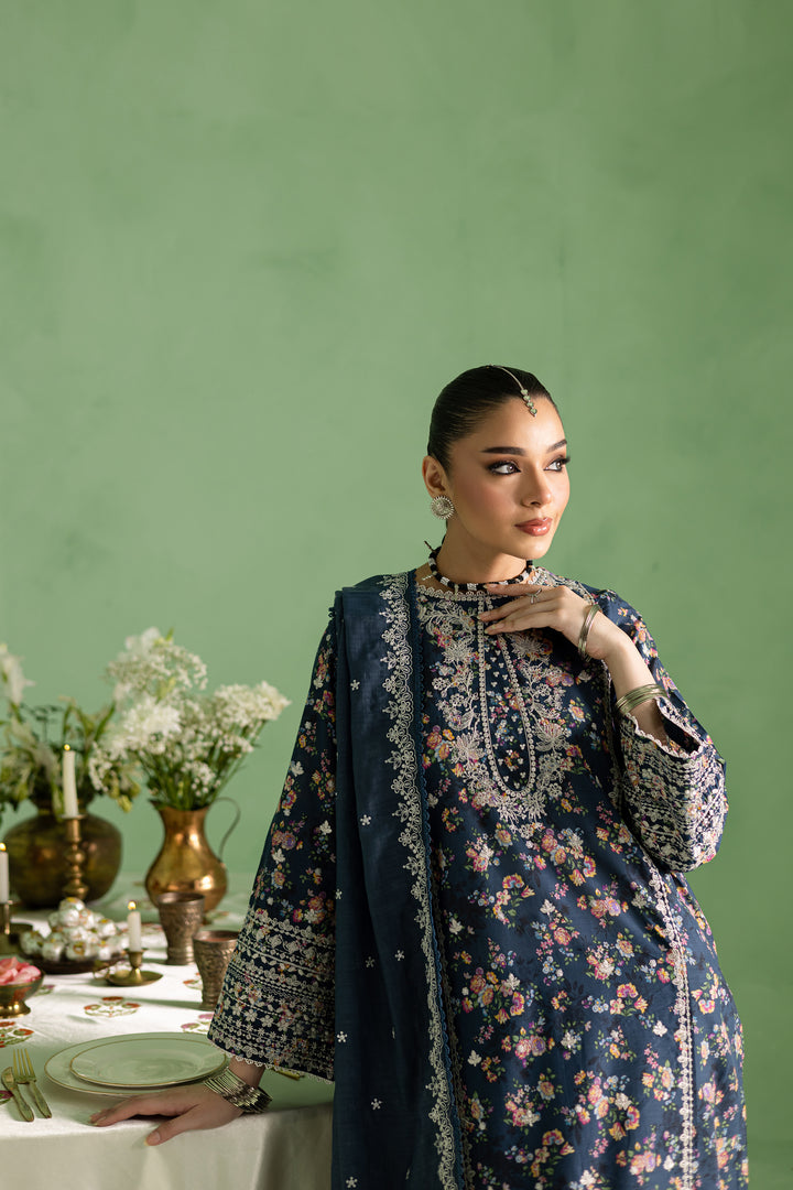 Sirha 3Pc- Printed Lawn Dress With Farshi Shalwar