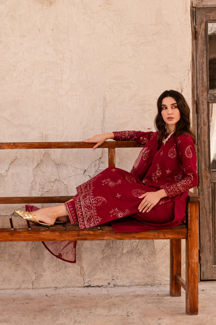 Jasper 2Pc - Embroidered Khaddar Dress