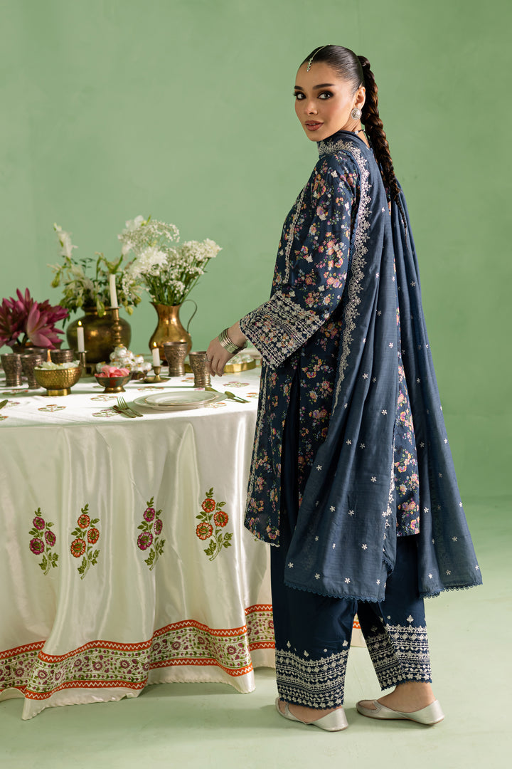 Sirha 3Pc- Printed Lawn Dress With Farshi Shalwar