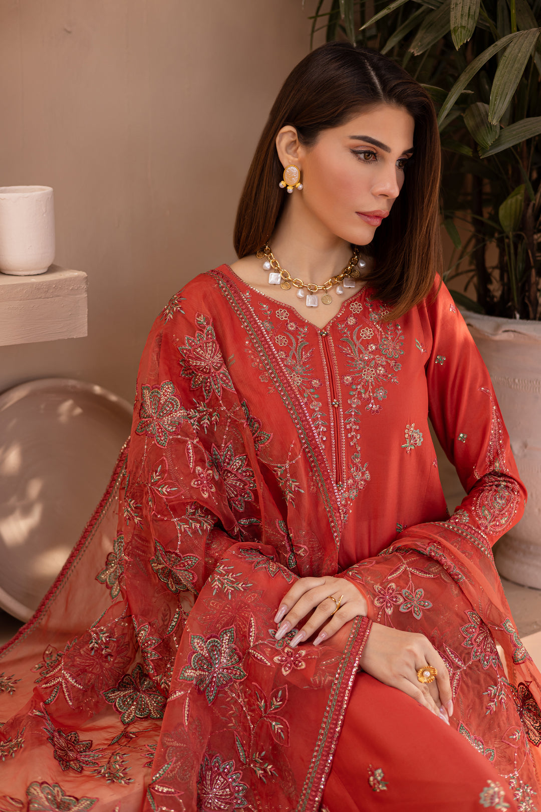 Oran 3Pc - Embroidered Luxe Pret