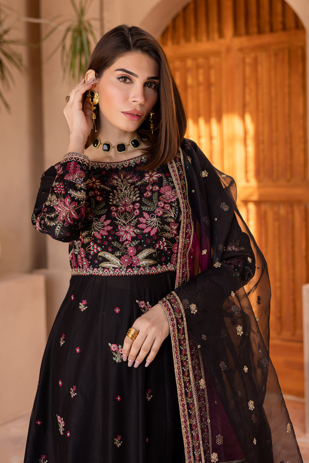 Sanaya 3Pc - Embroidered Luxe Pret