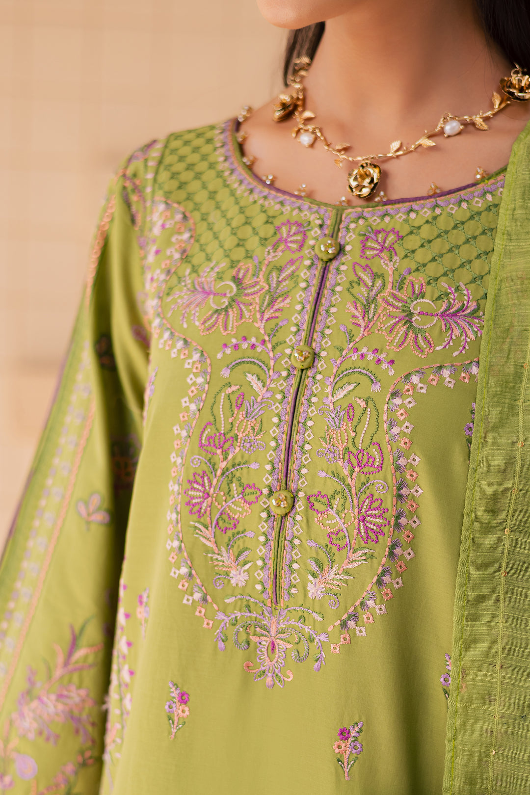 Danica 3Pc - Embroidered Lawn Dress