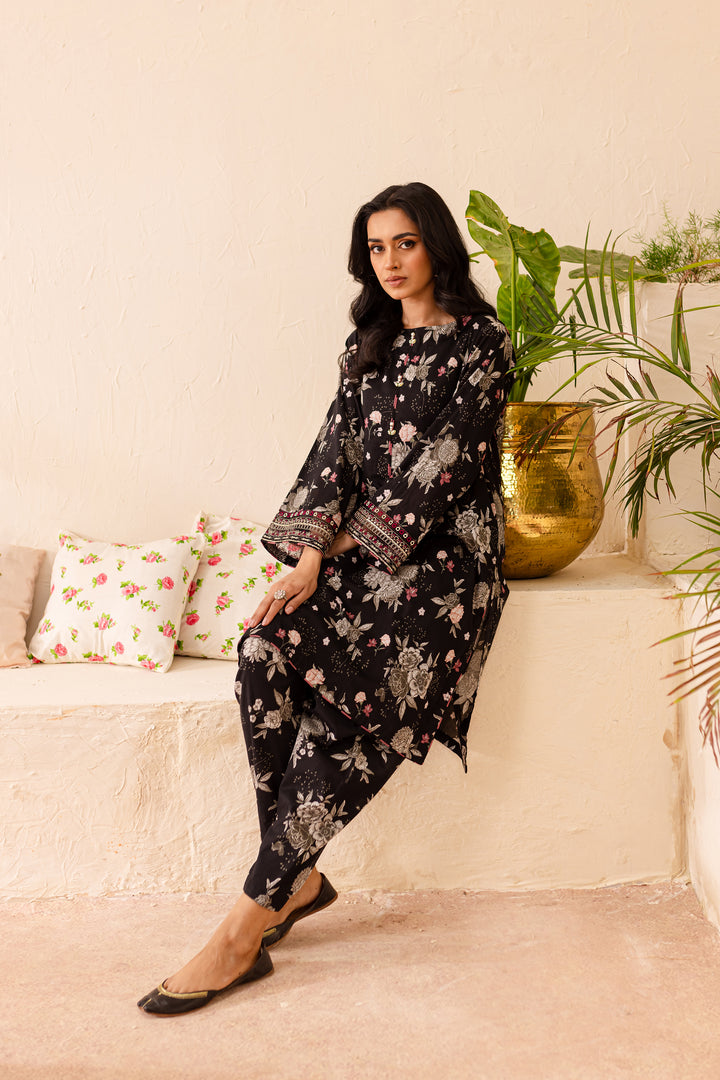 Black Pearl 2Pc - Printed Lawn Dress