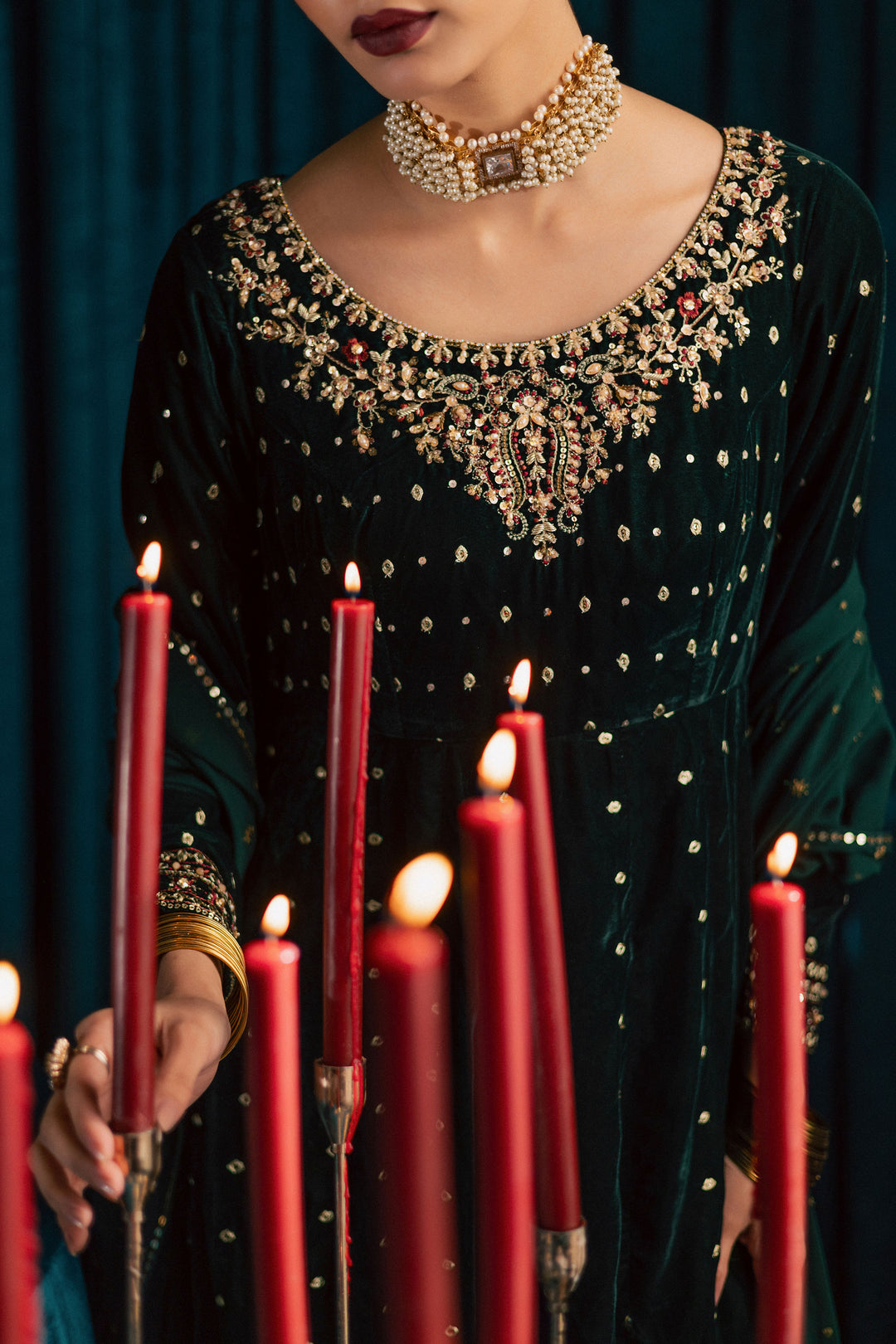 Masoori 3Pc - Velvet Formal Dress