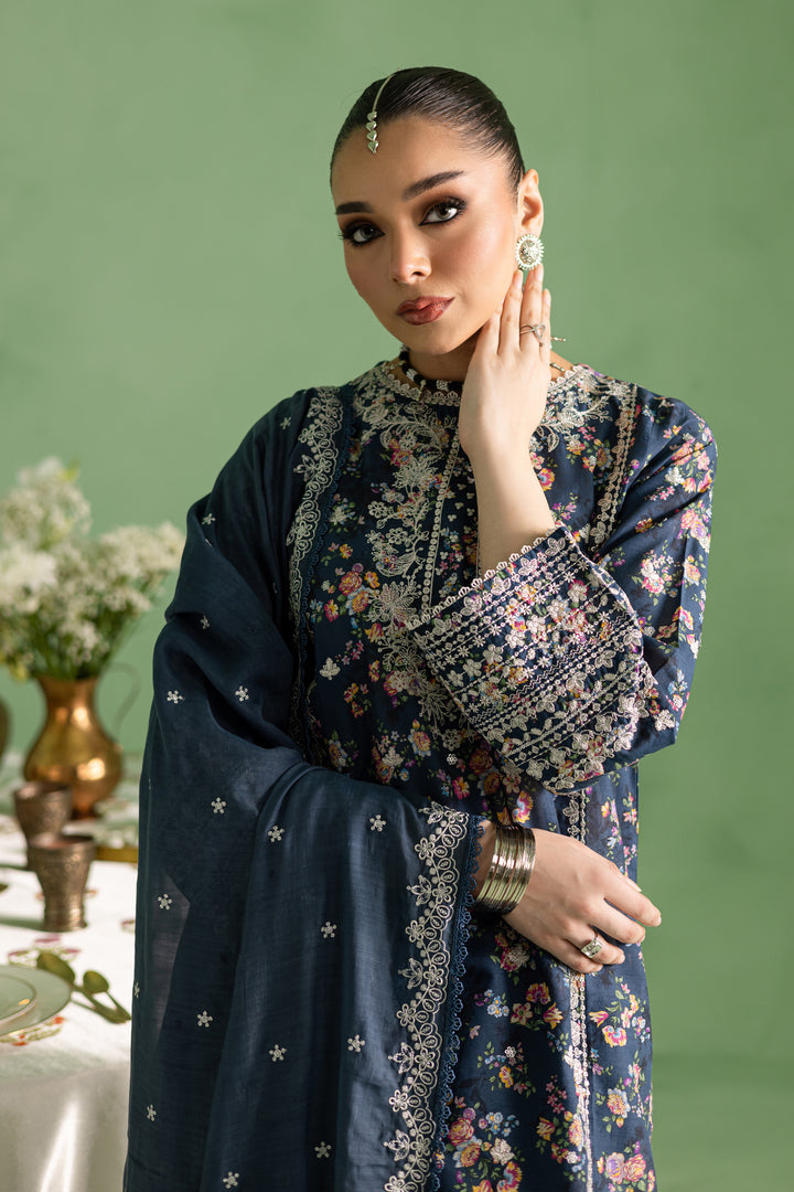 Sirha 3Pc- Printed Lawn Dress With Farshi Shalwar