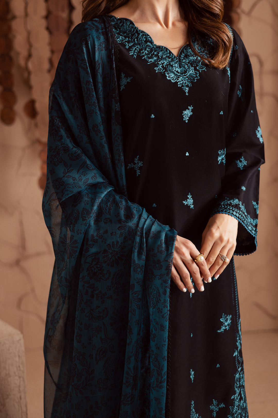 Tea light 3Pc - Embroidered Lawn Dress