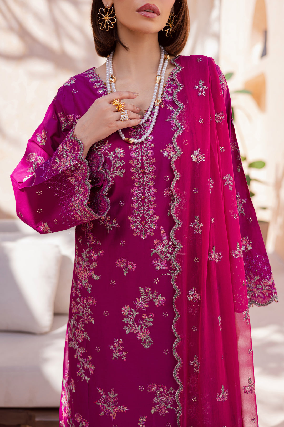 Mirha 3Pc - Festive Embroidered Lawn
