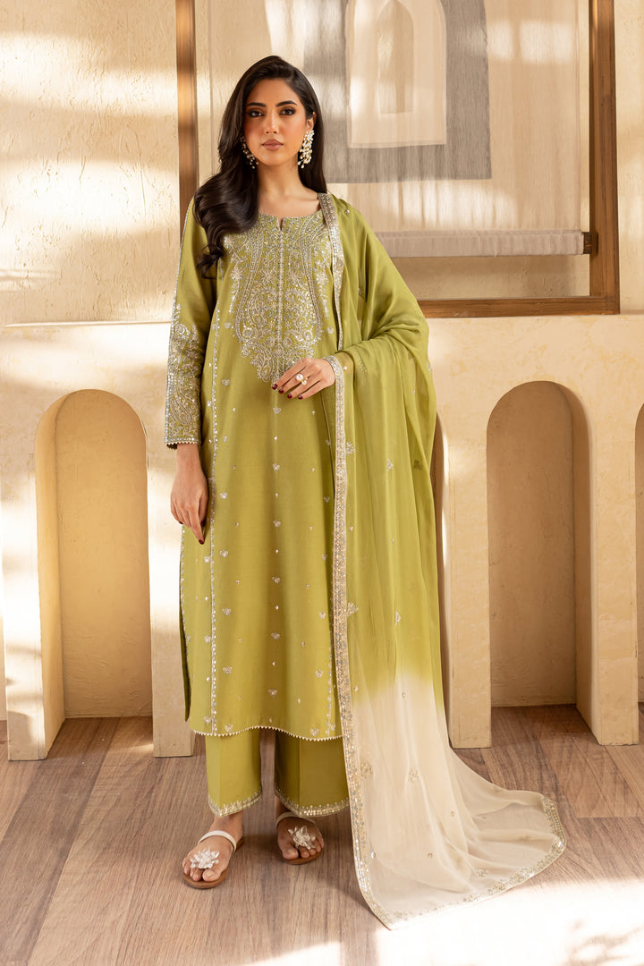 Mileno 3Pc - Embroidered Khaddar Dress