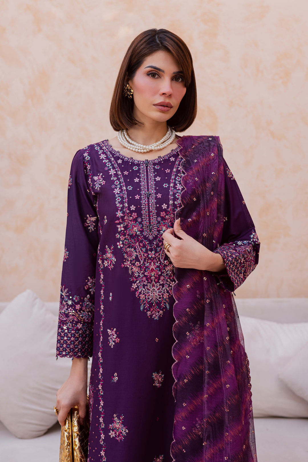 Shimmer 3Pc - Festive Embroidered Lawn