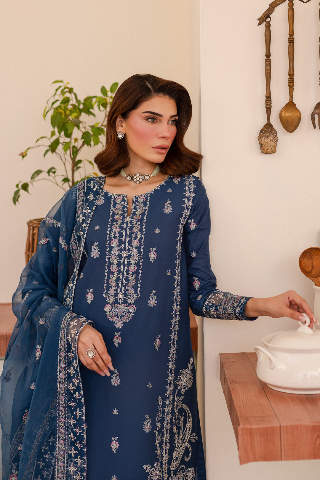 Alana 3Pc - Embroidered Lawn Dress