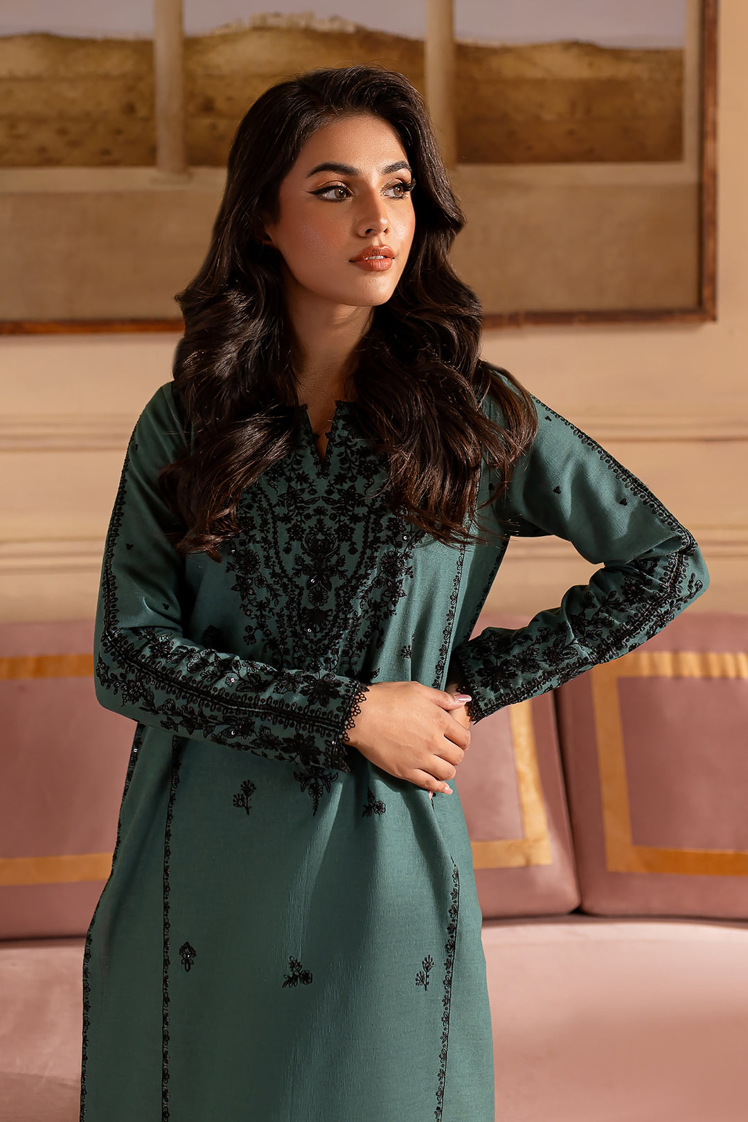 Sapphire Outfit 2Pc - Embroidered Karandi Dress