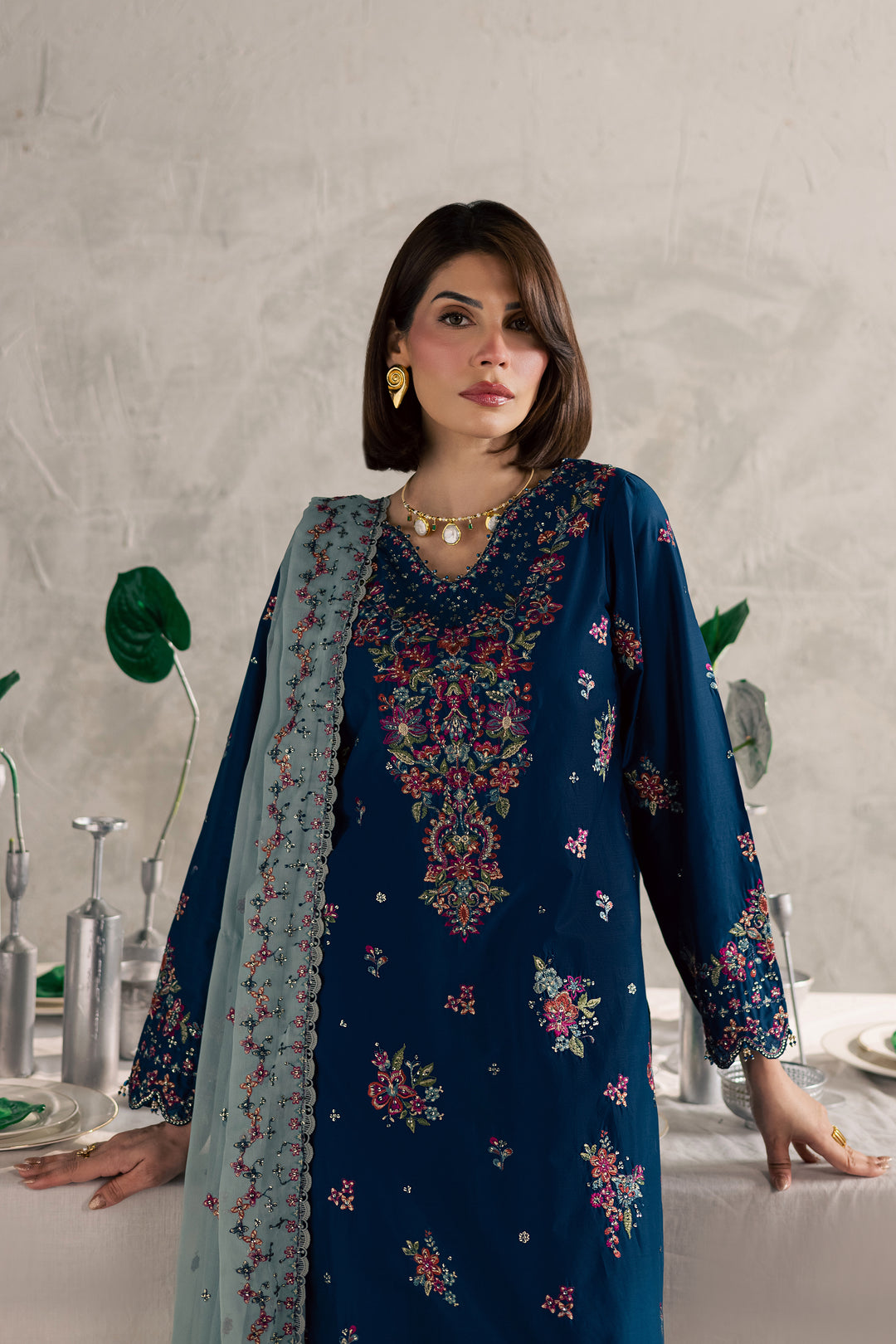 Nira 3Pc - Festive Embroidered Lawn