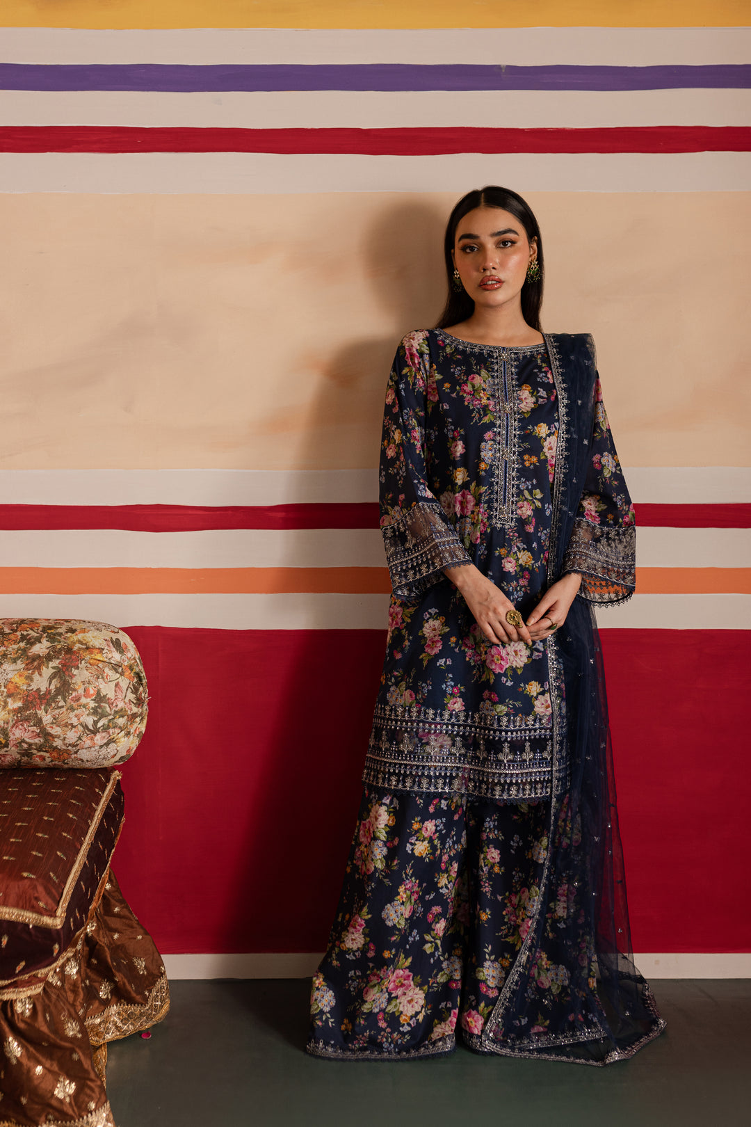 Blue Bano 3Pc - Printed Lawn Dress