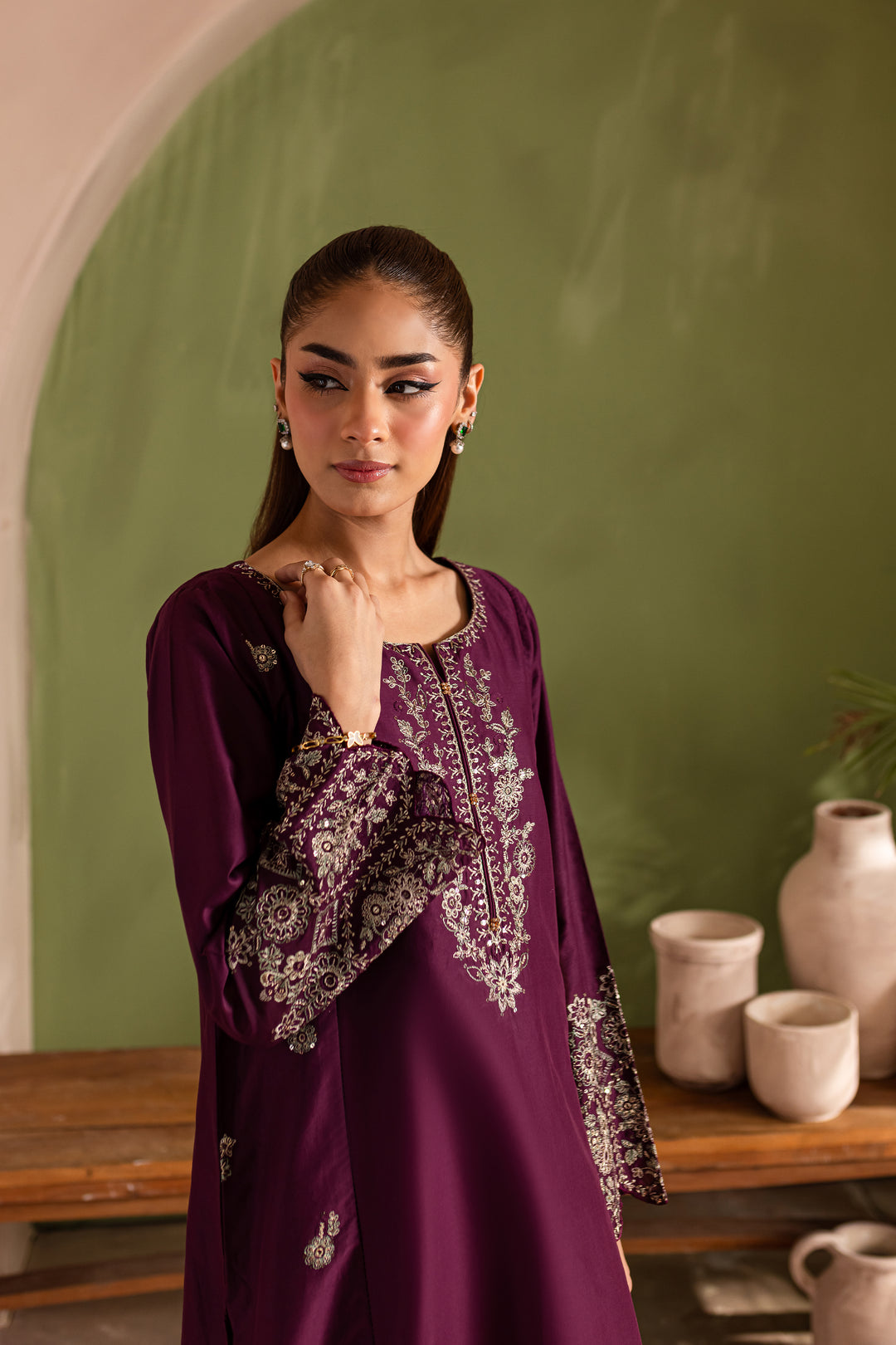 Sheen Glaze 2Pc - Embroidered Lawn Dress