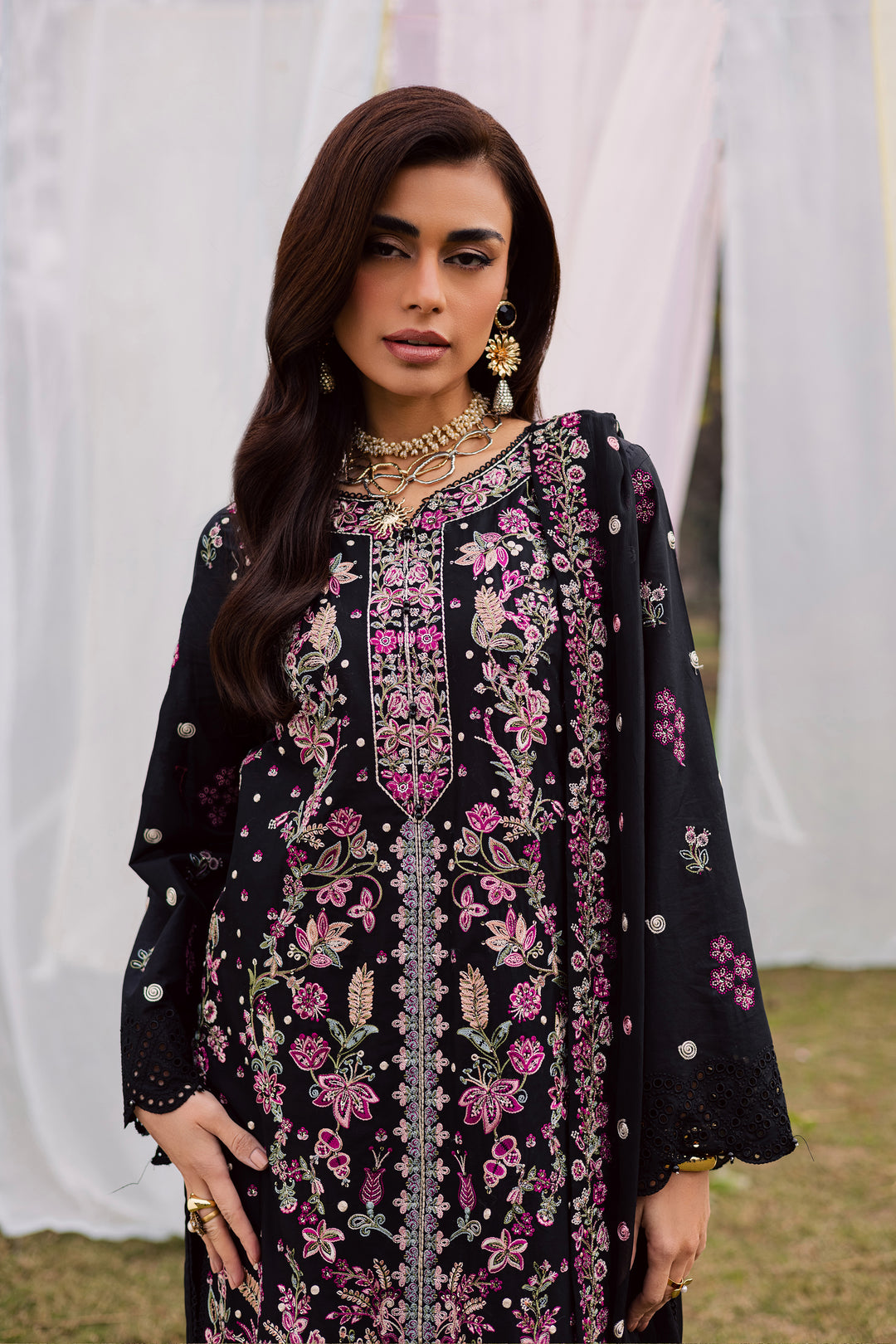 Rene 3Pc - Festive Embroidered Lawn