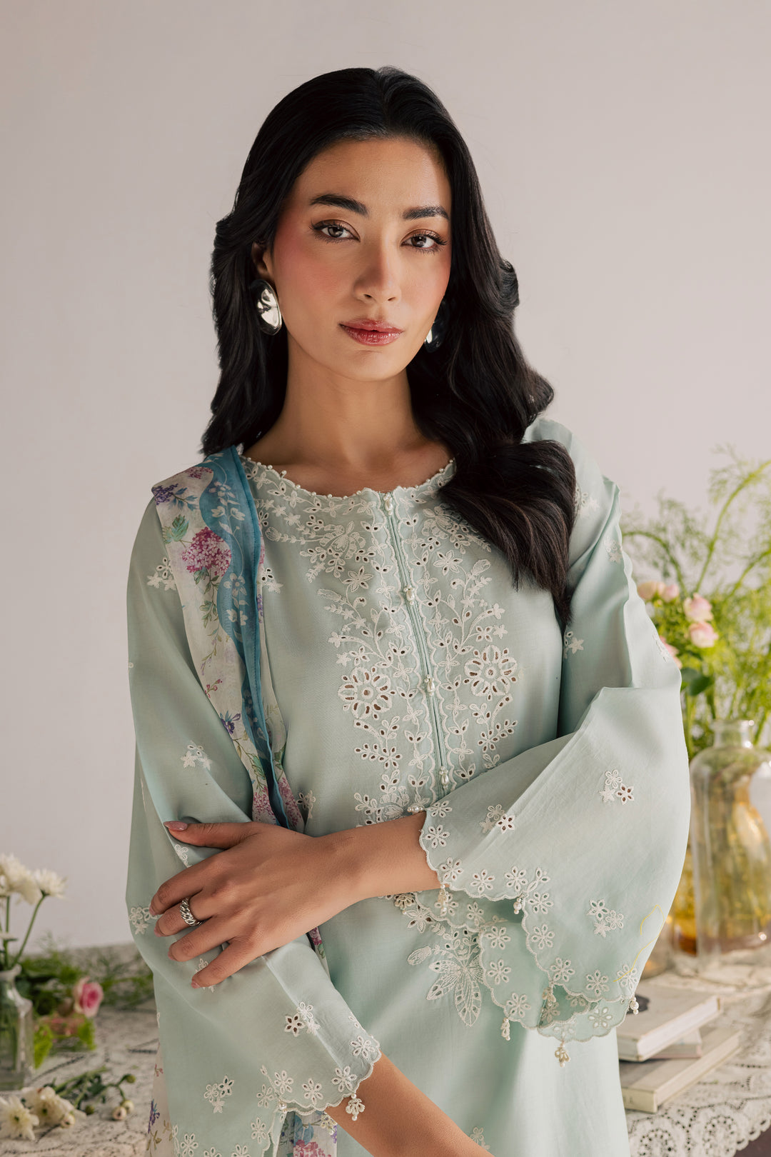 Santorini 3Pc - Embroidered Lawn Dress