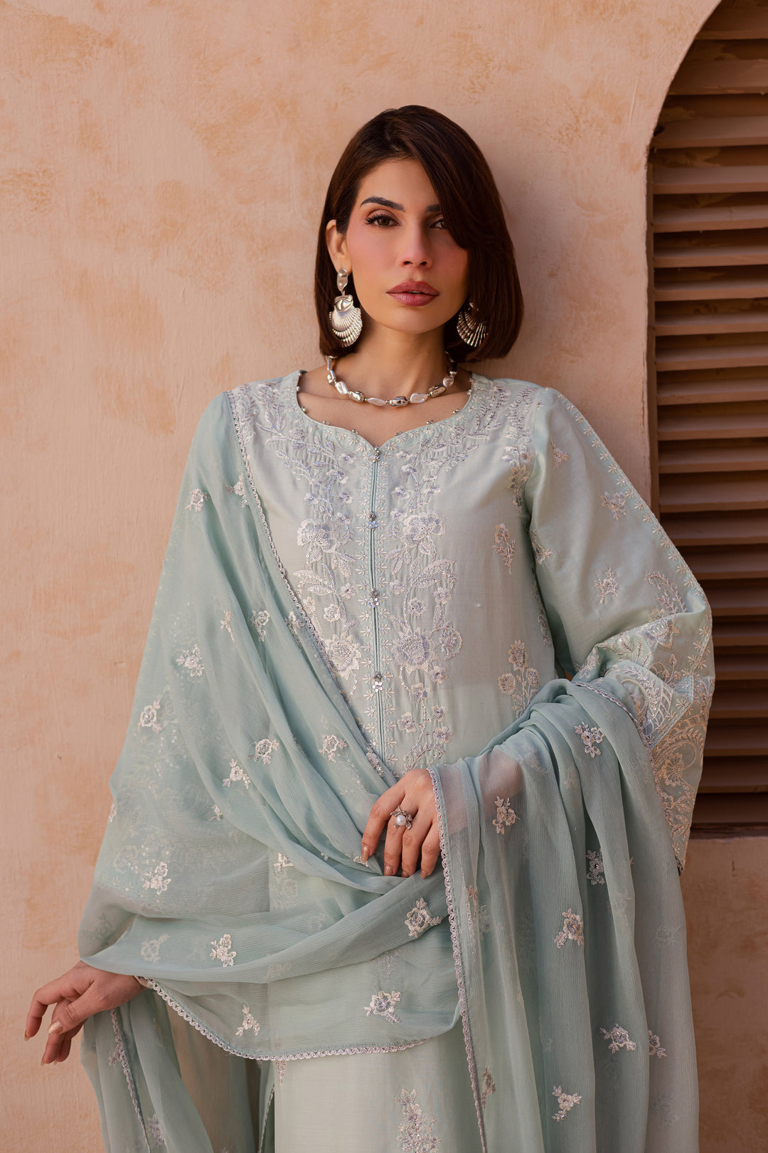 Sea Nahal 3Pc - Festive Embroidered Lawn