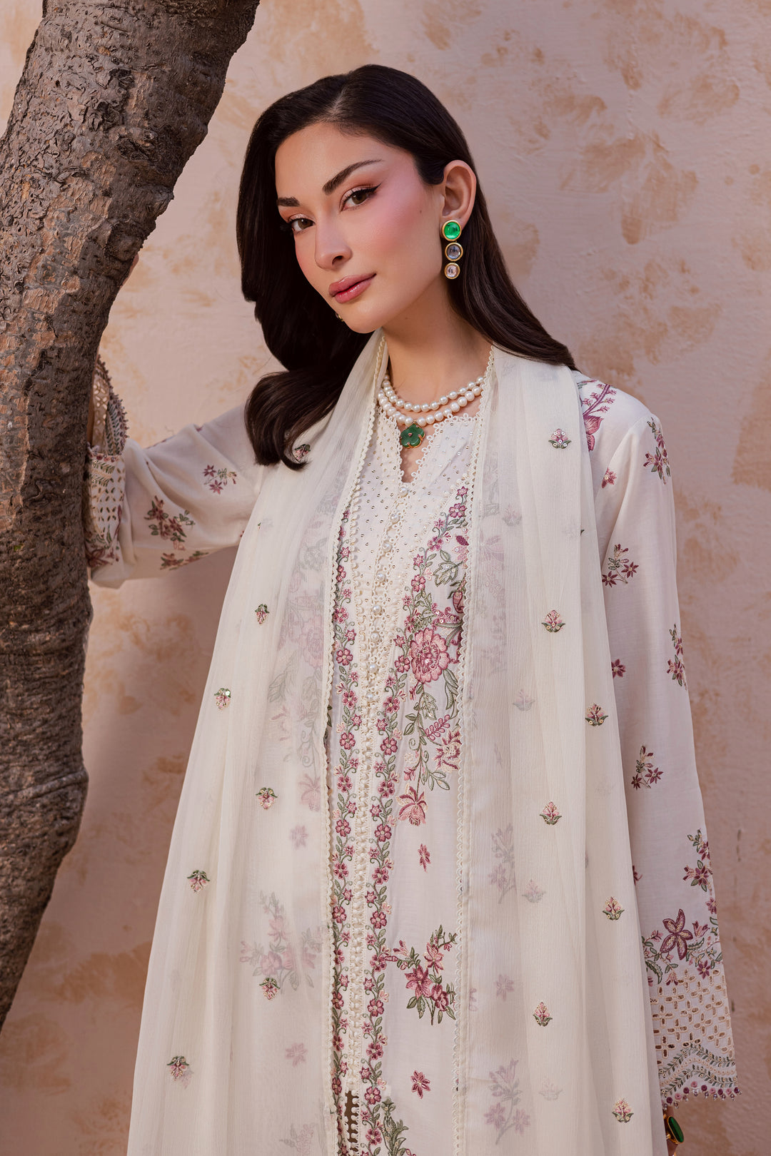 Pearl Dust 3Pc - Festive Embroidered Lawn