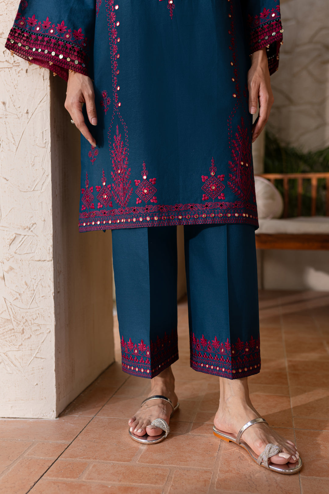 Meeru 2Pc - Embroidered Khaddar Dress