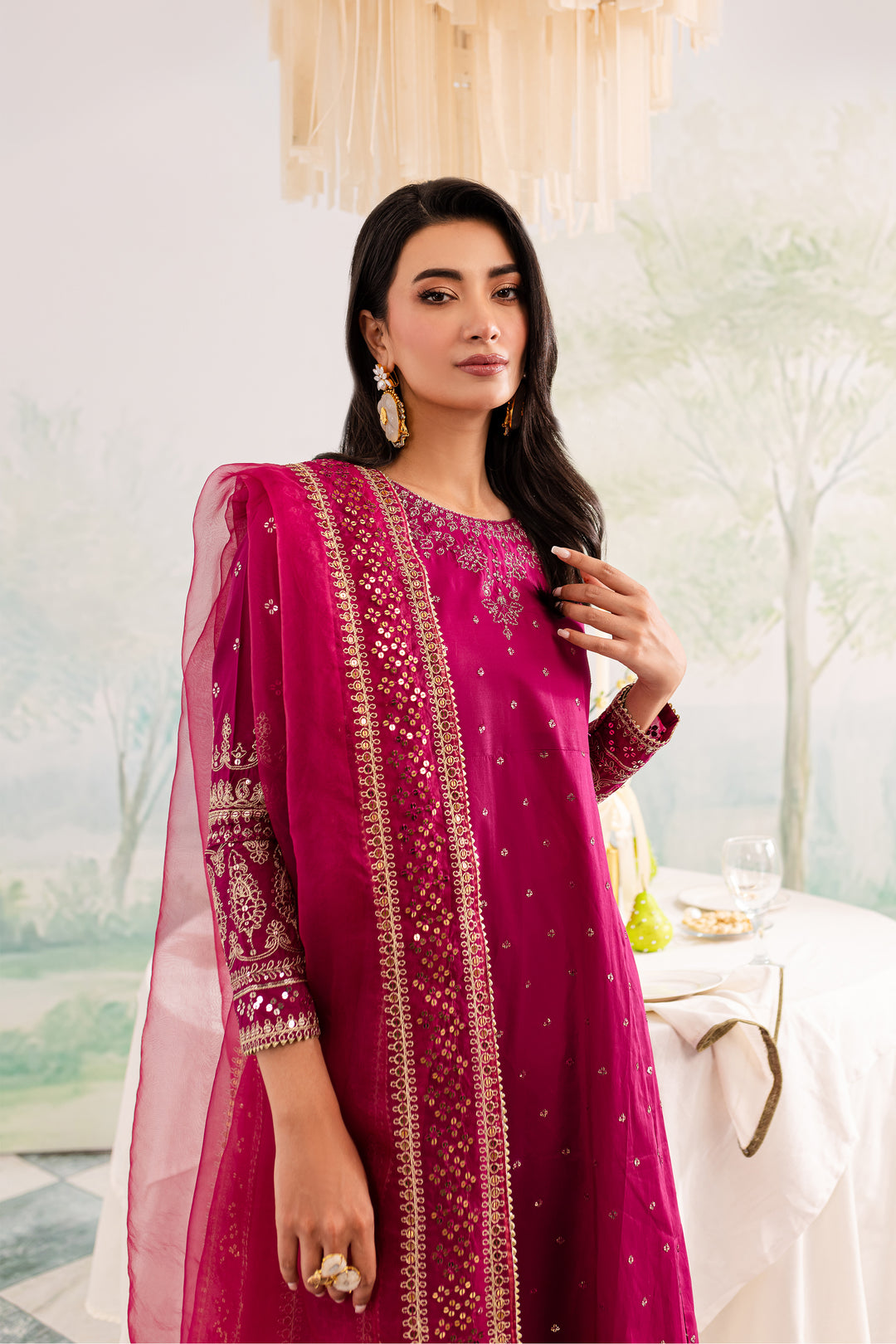 Pink Shine 3Pc - Embroidered Lawn Dress