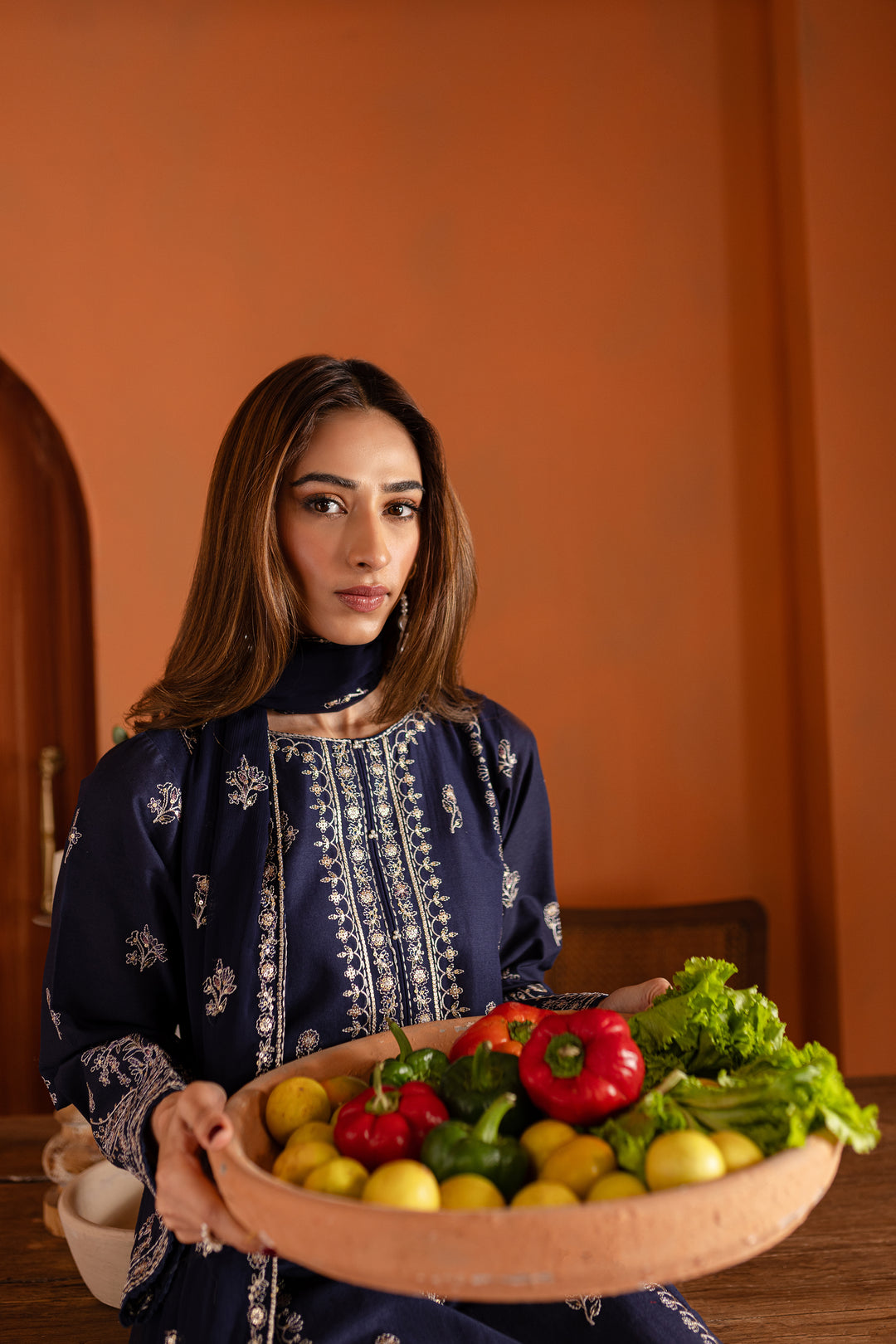 Night Fury 3Pc - Embroidered Khaddar Dress