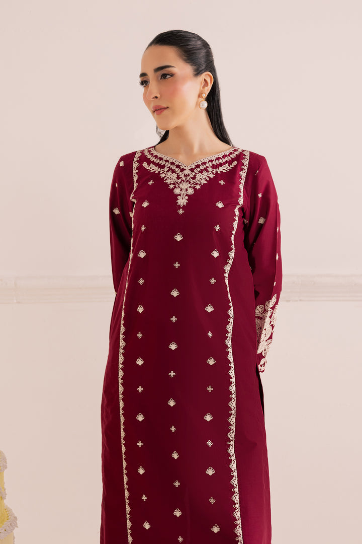 Agean Red 2Pc - Embroidered Casual Pret