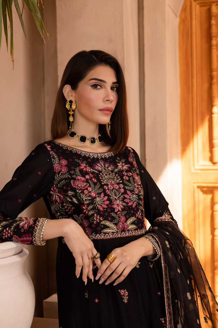 Sanaya 3Pc - Embroidered Luxe Pret