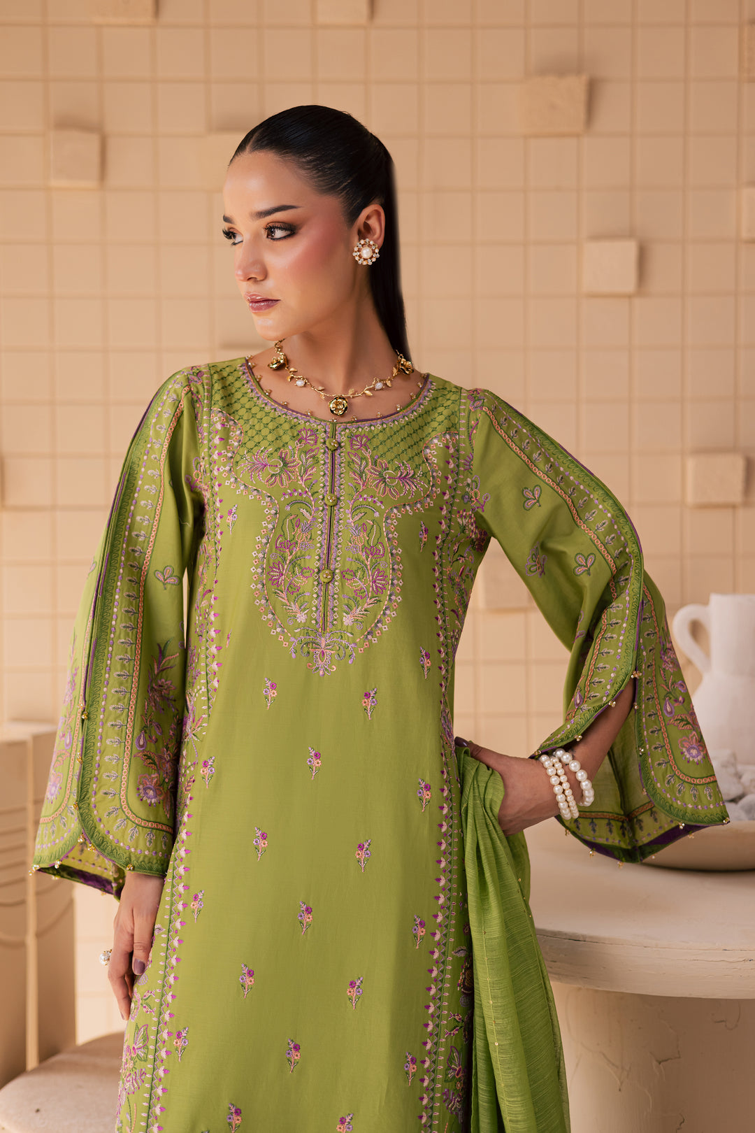 Danica 3Pc - Embroidered Lawn Dress