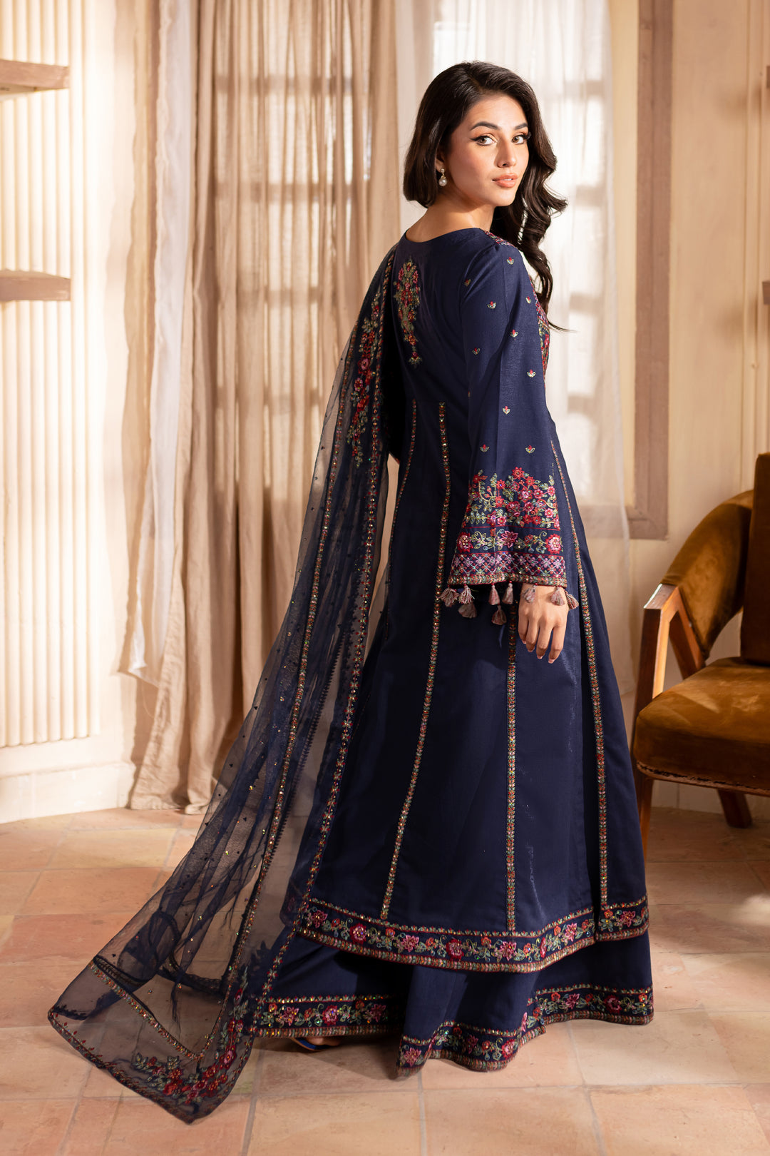 Aysel 3Pc - Embroidered Karandi Dress