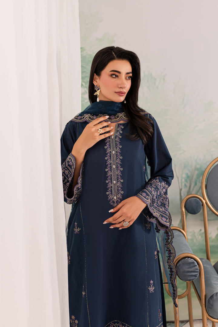 Apollo 3Pc - Embroidered Lawn Dress