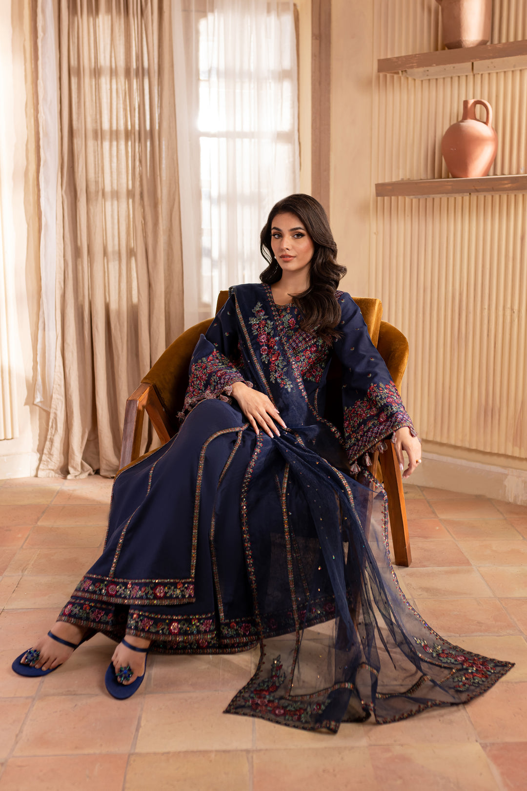 Aysel 3Pc - Embroidered Karandi Dress