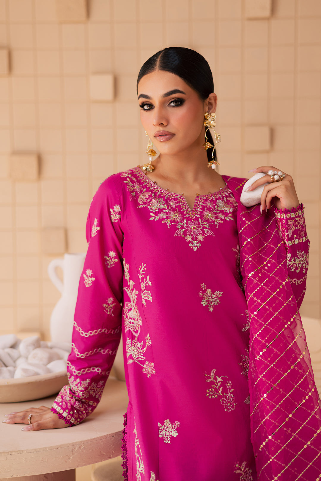 Anya 3Pc - Embroidered Lawn Dress