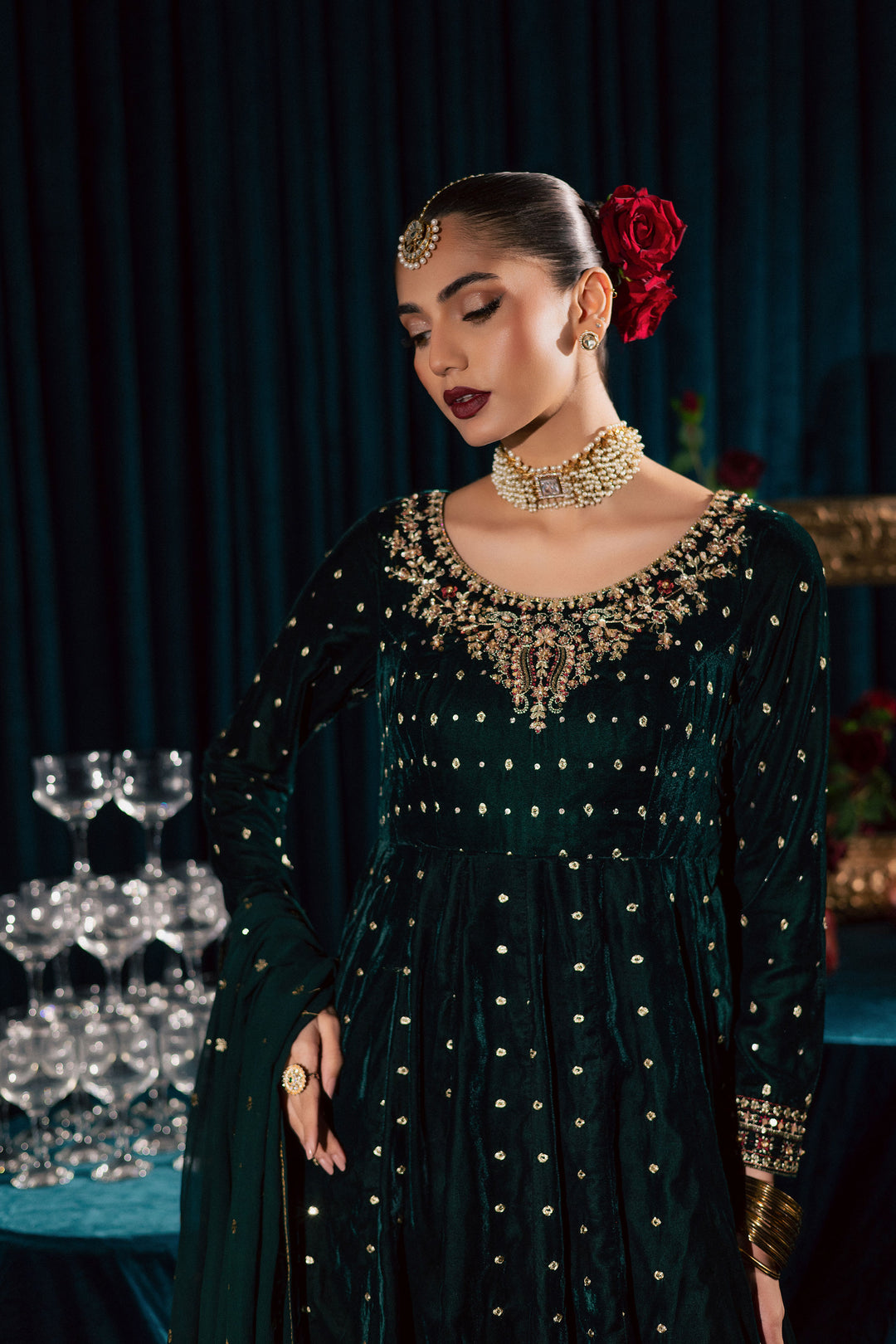 Masoori 3Pc - Velvet Formal Dress