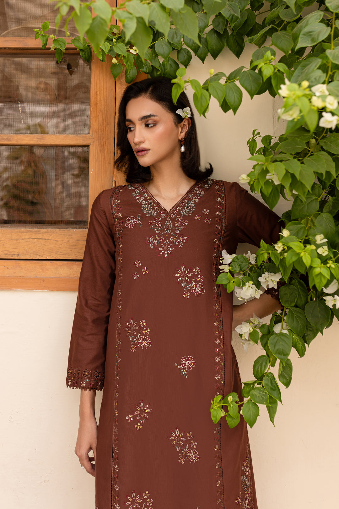 Evana 2Pc - Embroidered Khaddar Dress